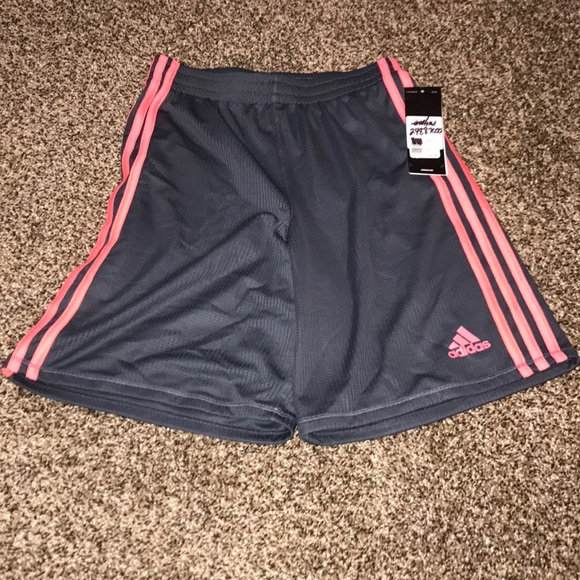 Adidas girls small coral and gray shorts - Picture 2 of 4